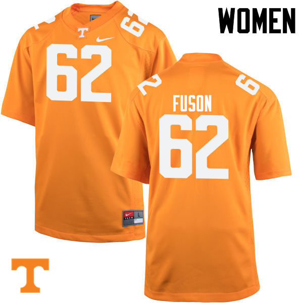 Women #62 Clyde Fuson Tennessee Volunteers College Football Jerseys-Orange